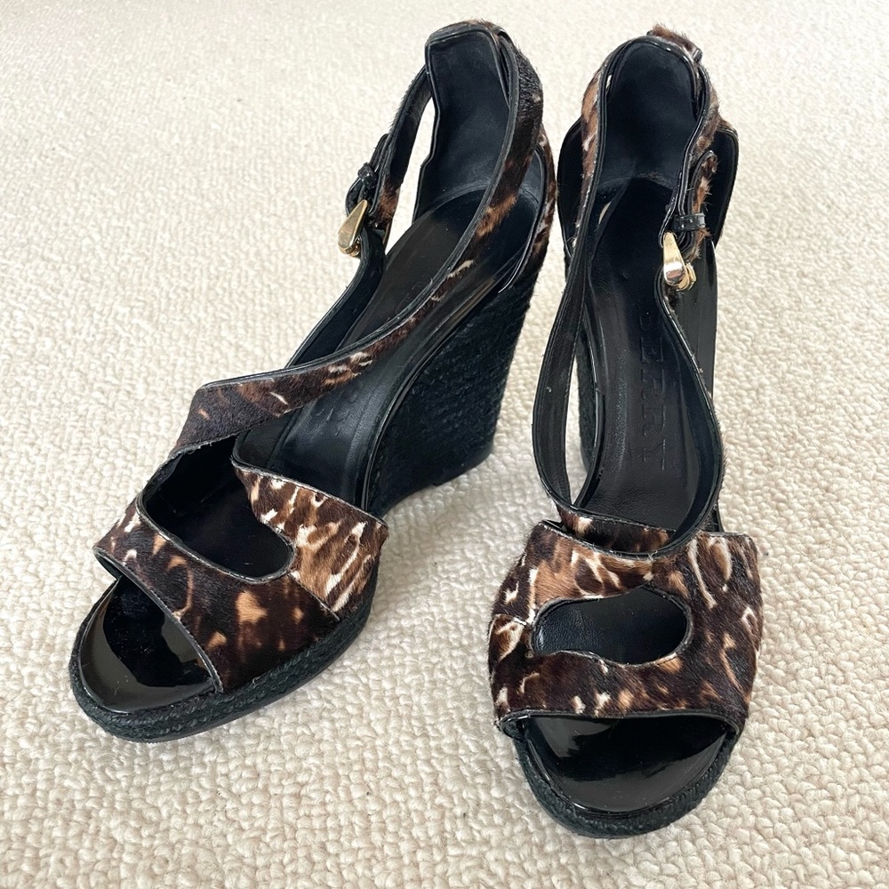 Burberry wedge platform sandals